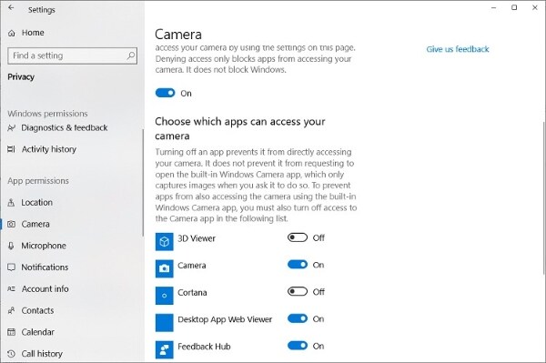 Unblock Zoom from Windows privacy settings