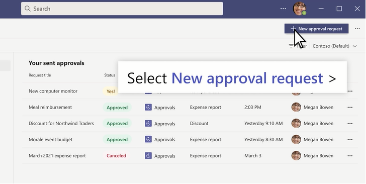 Create approvals with templates