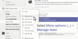 Manage team settings